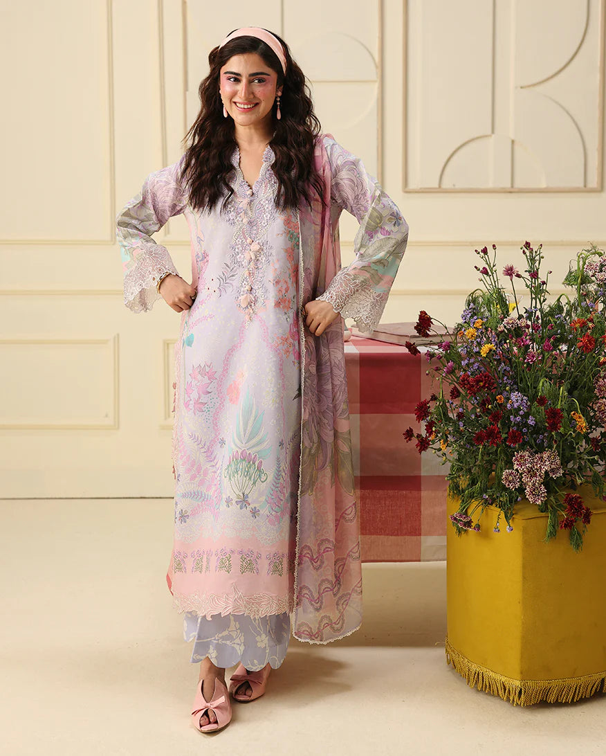 Mushq Soleil 3 Piece stitched Lawn Suit (Flora Amour)