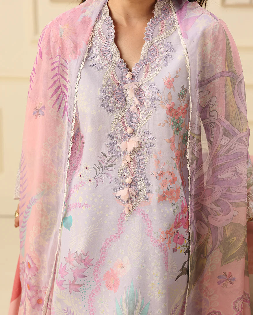 Mushq Soleil 3 Piece Unstitched Lawn Suit (Flora Amour)