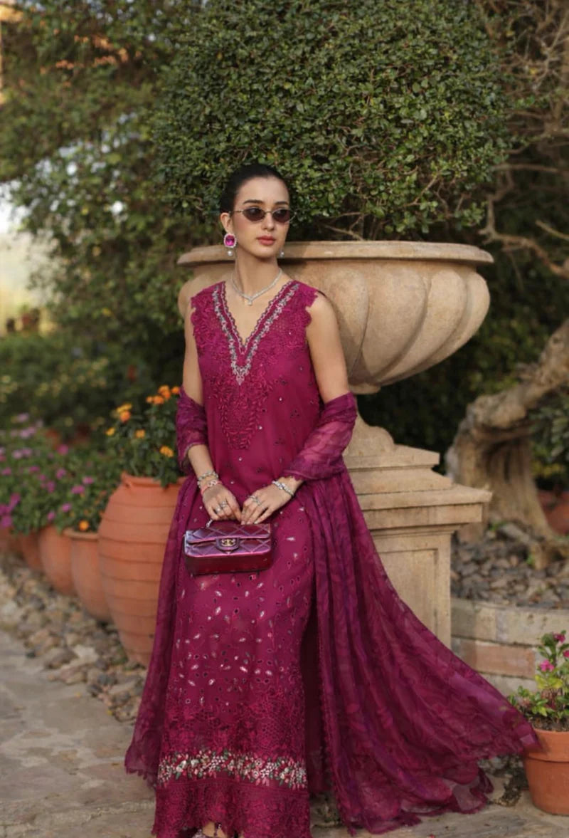 NOOR Luxury Lawn 3PC – Eid Special Handwork Schiffli Laserkari Suit (Unstitched) D6A-Zelina