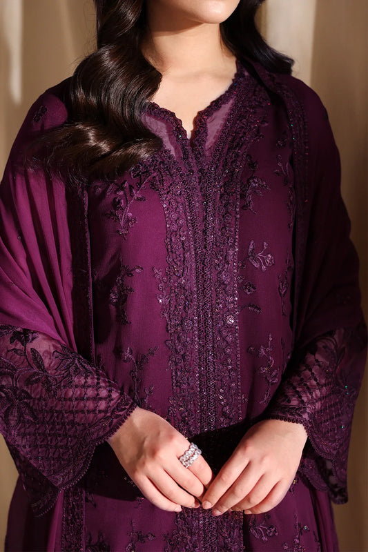 Azure Luxe Embroidered 3 Piece Unstitched Suit (Garnelle)