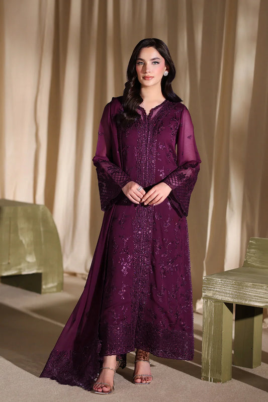 Azure Luxe Embroidered 3 Piece Unstitched Suit (Garnelle)