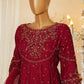 Shaadmaani By HZ  3 Piece Luxury Embroidered Formal Suit Maroon (HZK-213)