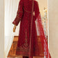 Shaadmaani By HZ  3 Piece Luxury Embroidered Formal Suit Maroon (HZK-213)