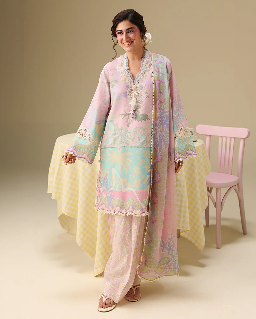 Mushq Soleil 3 Piece Unstitched Lawn Suit (Honey Petal)