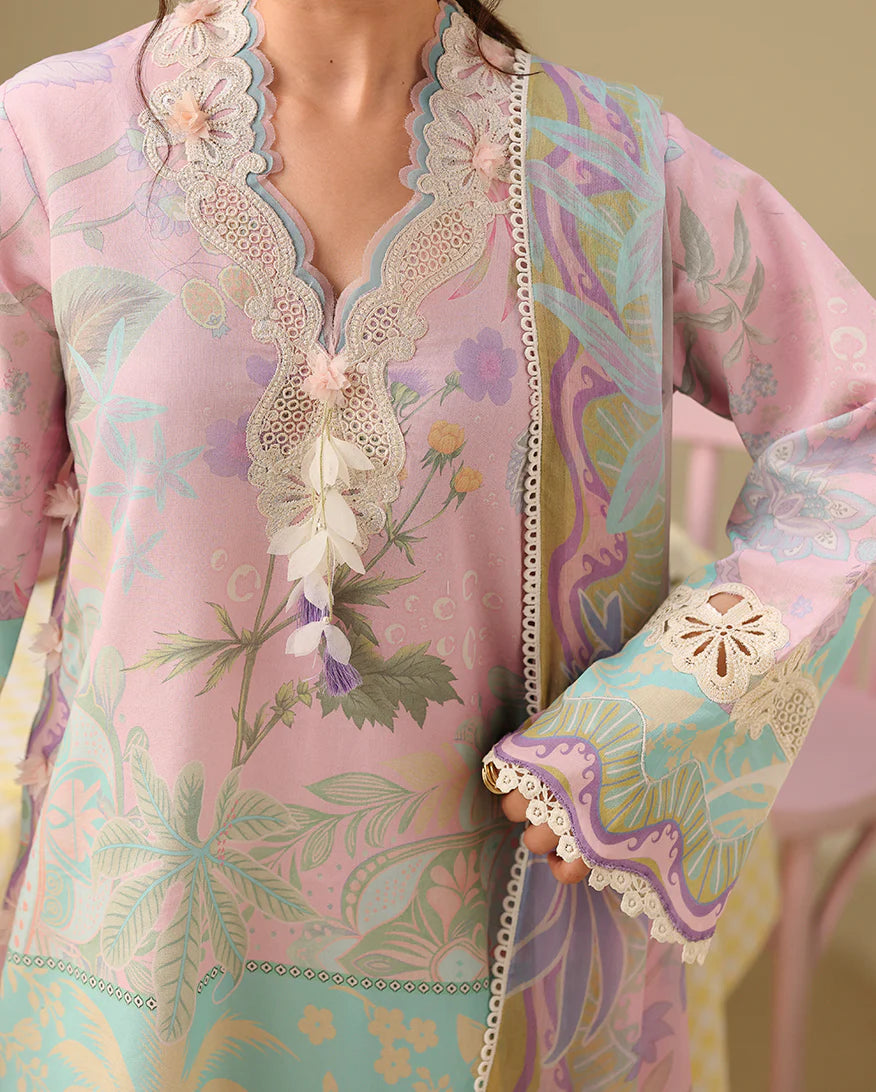 Mushq Soleil 3 Piece Unstitched Lawn Suit (Honey Petal)