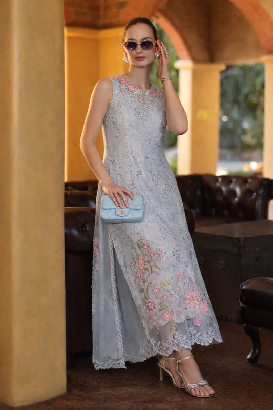 NOOR Luxury Lawn 3PC – Eid Special Handwork Schiffli Laserkari Suit (Unstitched) D10B-Roselle