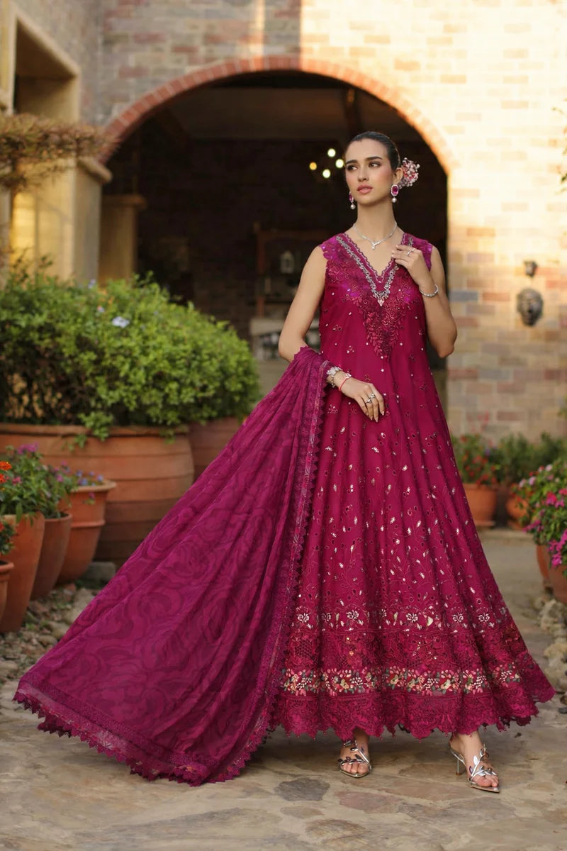 NOOR Luxury Lawn 3PC – Eid Special Handwork Schiffli Laserkari Suit (Unstitched) D6A-Zelina