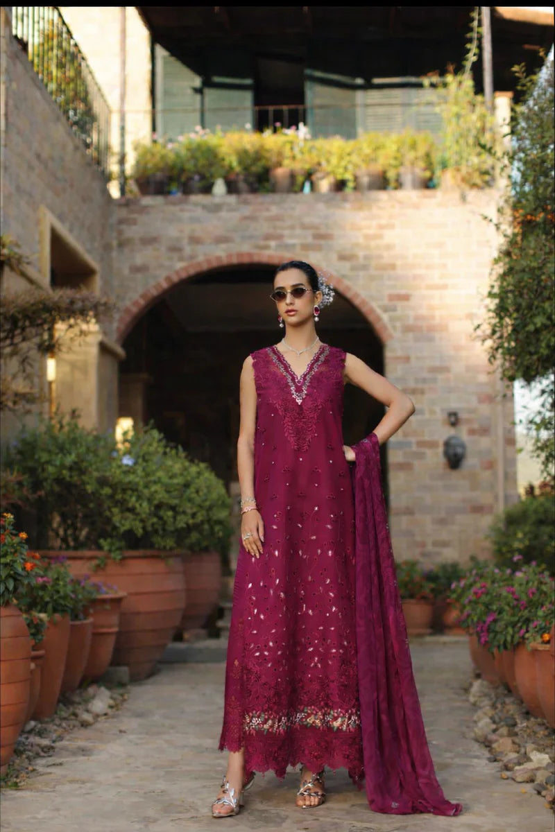 NOOR Luxury Lawn 3PC – Eid Special Handwork Schiffli Laserkari Suit (Unstitched) D6A-Zelina