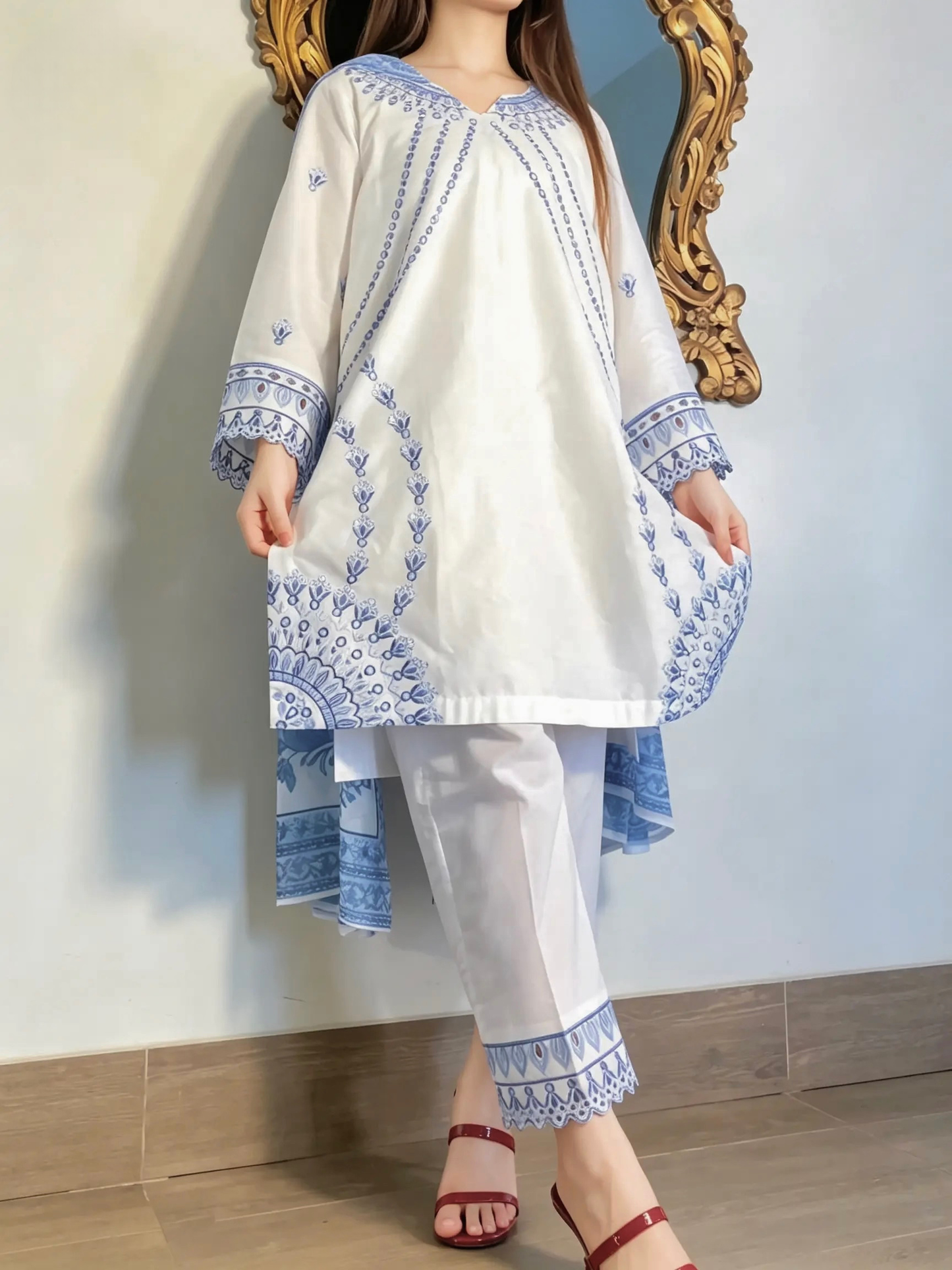Amna Khurram Embroidered Lawn Cotton Stitched 3 Piece Suit
