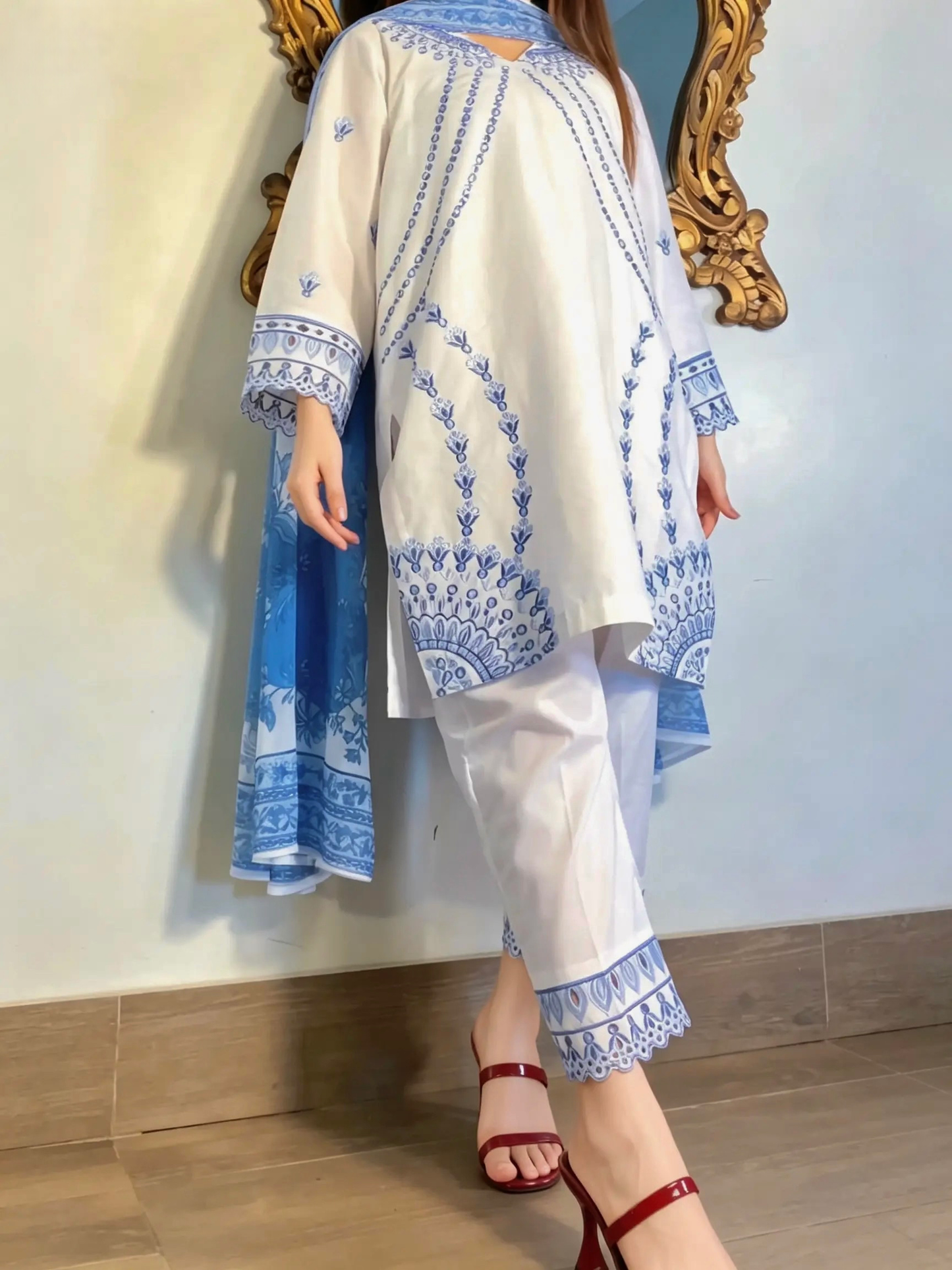 Amna Khurram Embroidered Lawn Cotton Stitched 3 Piece Suit