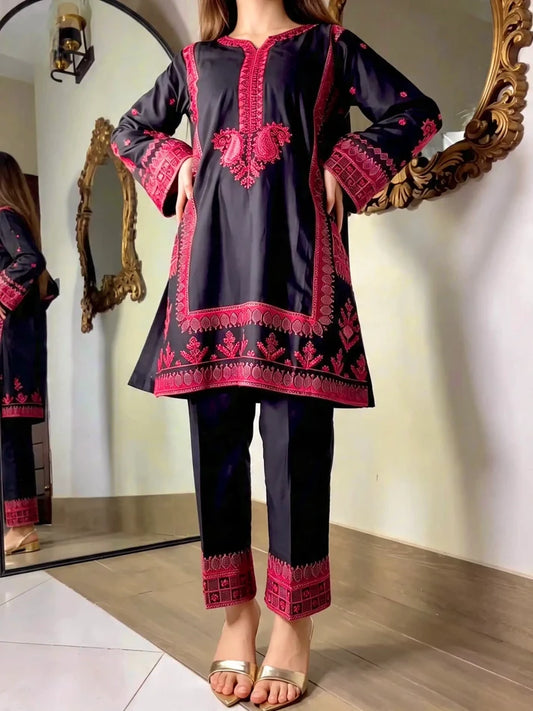 Amna Khurram Embroidered Lawn Cotton Stitched 3 Piece Suit (02)