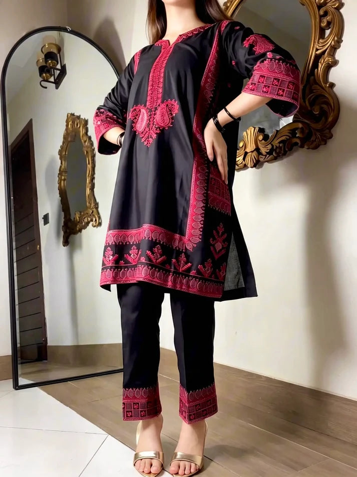 Amna Khurram Embroidered Lawn Cotton Stitched 3 Piece Suit (02)