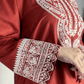 Amna khurram - Rust Red Embroidered Lawn Stitched 3 Piece Suit