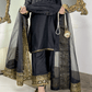 Amna Khurram - Midnight Elegance Black Embroidered Viscose Stitched 3 Piece Suit