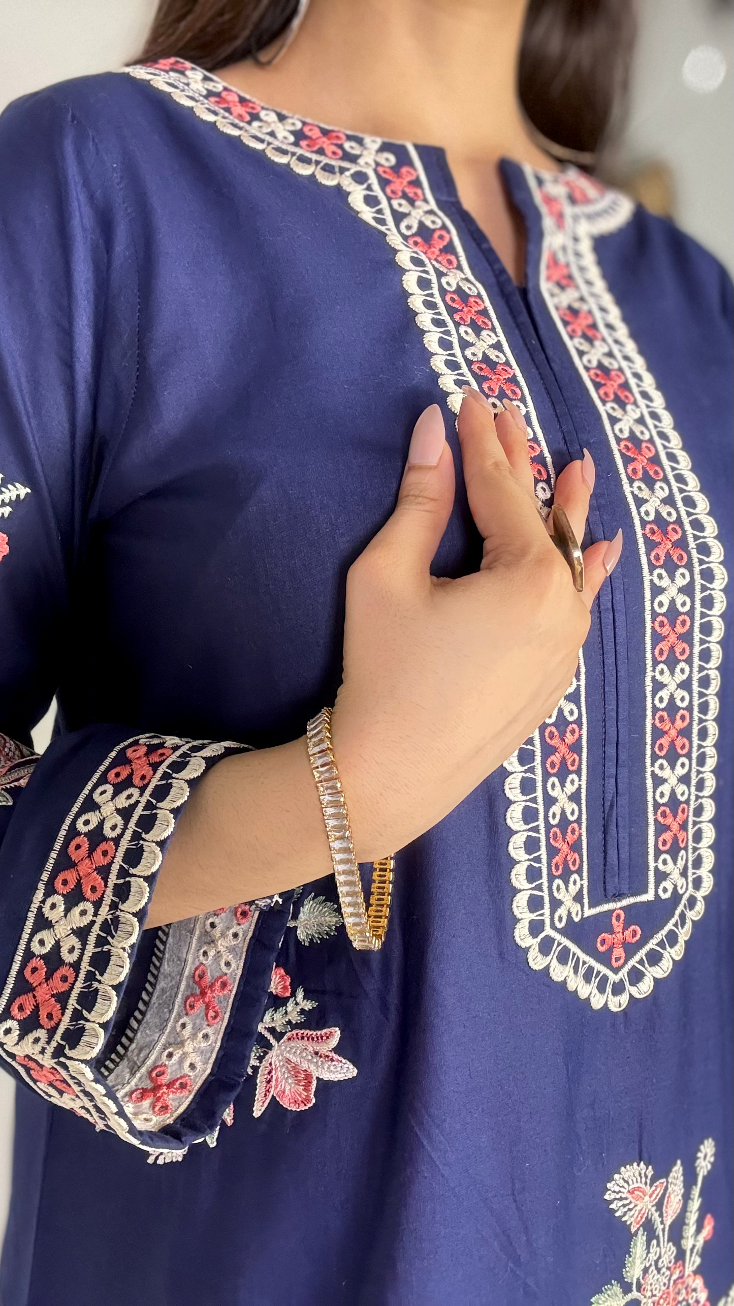 Amna Khurram Embroidered Lawn Stitched 3 Piece Suit
