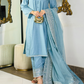 Amna Khurram Embroidered Lawn Stitched 3 Piece Suit with Net Dupatta