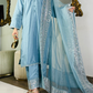 Amna Khurram Embroidered Lawn Stitched 3 Piece Suit with Net Dupatta