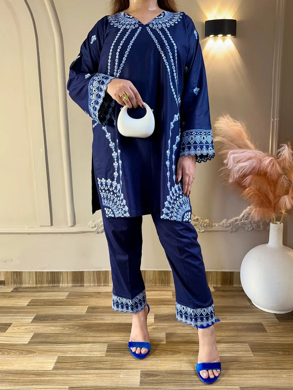 Amna Khurram Embroidered Lawn Cotton Stitched 3 Piece Suit (03)