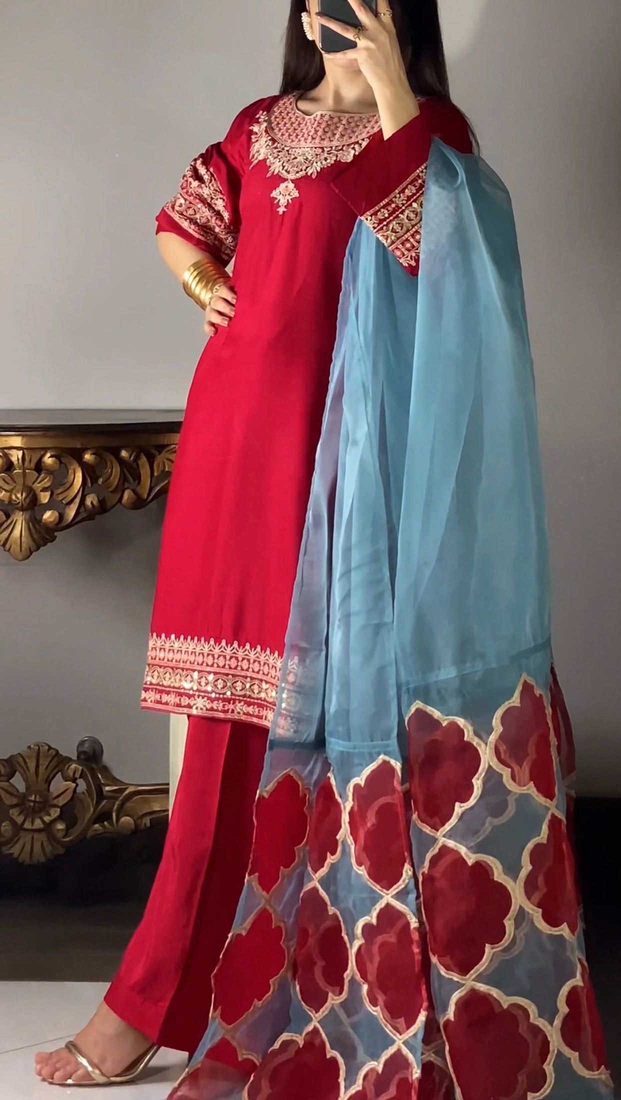 Amna Khurram Stitched 3 Piece Viscose Suit