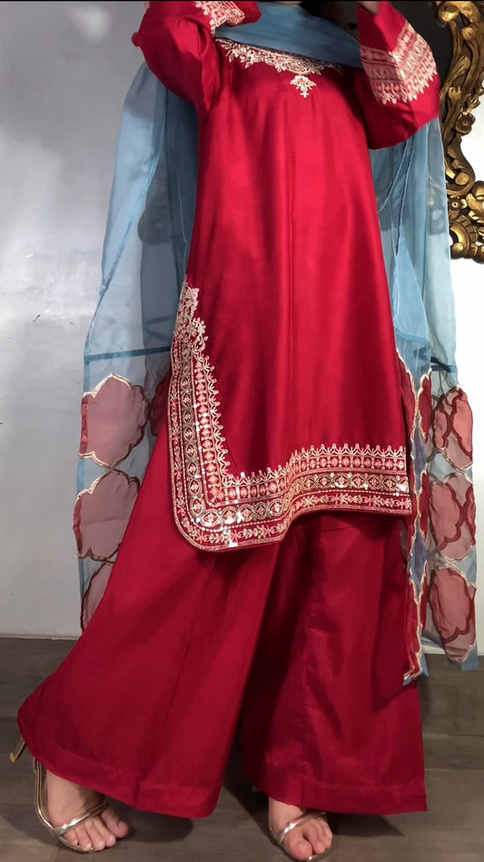 Amna Khurram Stitched 3 Piece Viscose Suit