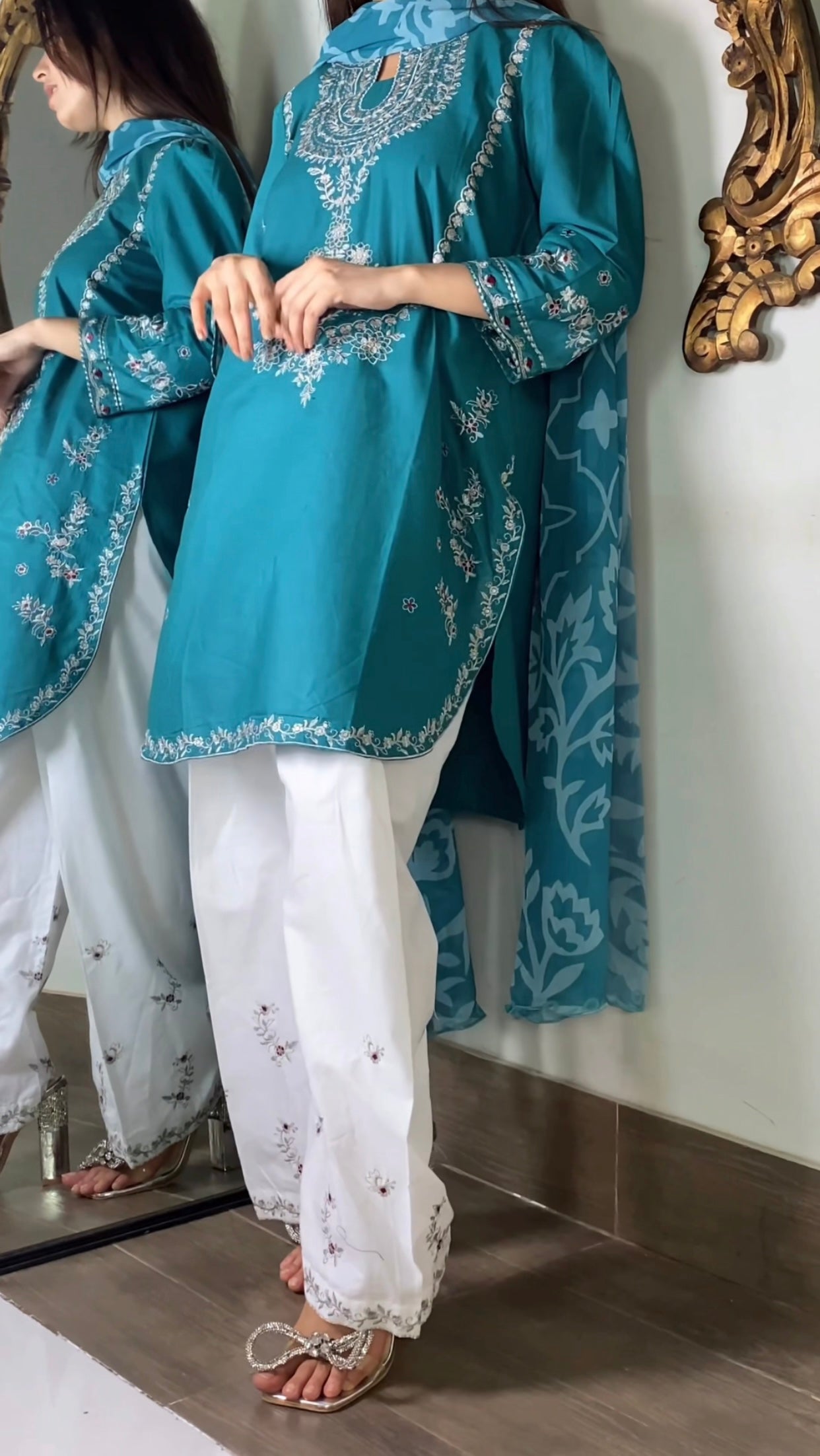 Amna khurram - Embroidered Lawn Cotton Stitched 3 Piece Suit