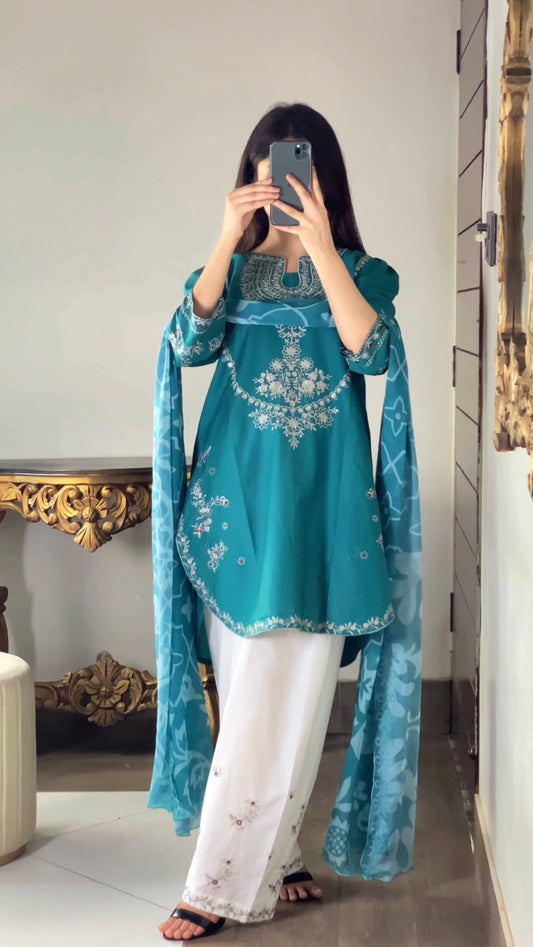Amna khurram - Embroidered Lawn Cotton Stitched 3 Piece Suit