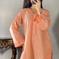 Amna khurram - Peach Embroidered Lawn Cotton Stitched 3 Piece Suit