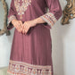 Elegant Viscose Embroidered 3PC Suit with Gharara & Chiffon Dupatta