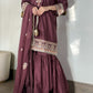 Elegant Viscose Embroidered 3PC Suit with Gharara & Chiffon Dupatta