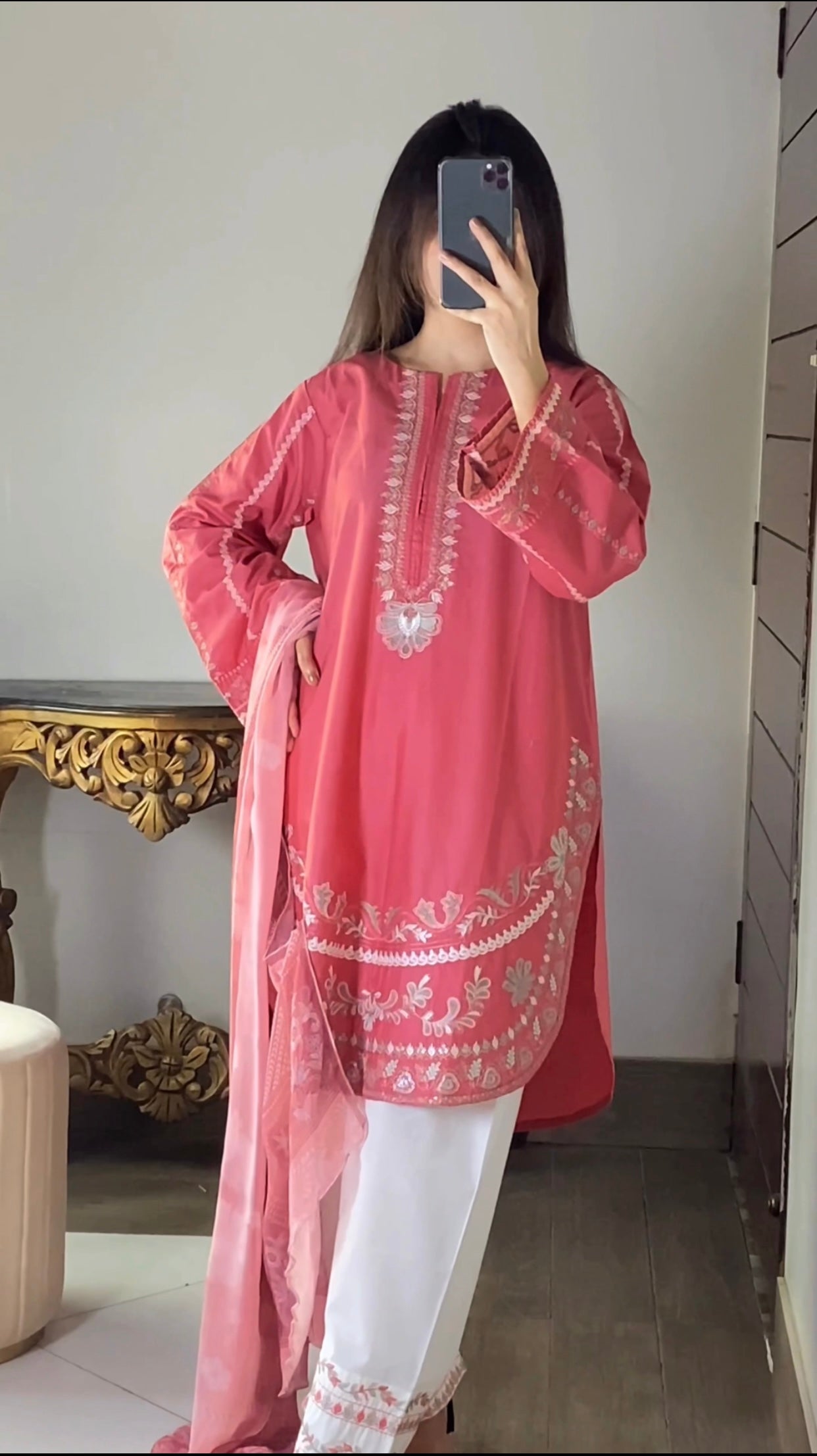 Amna Khurram Embroidered Lawn Stitched 3 Piece Suit