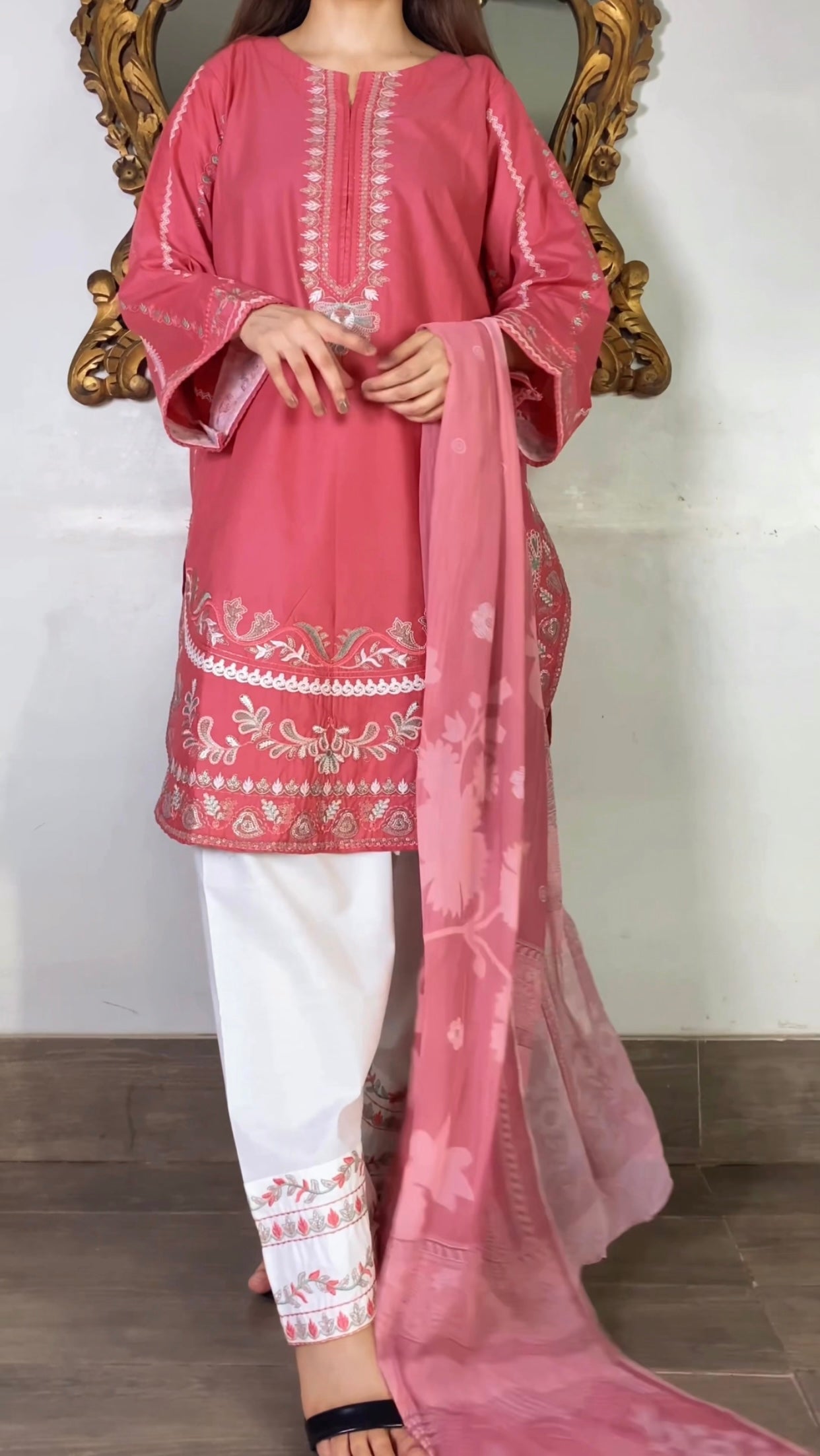 Amna Khurram Embroidered Lawn Stitched 3 Piece Suit