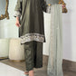 Amna Khurram Formal Collection – Viscose 3 Piece Suit with Embroidered Chiffon Dupatta
