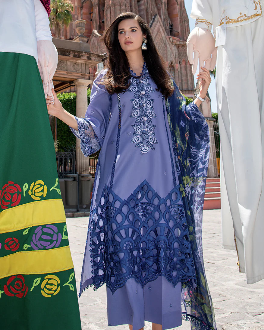 Hemline By Mushq - Embroidered Lawn 3 Piece Unstitched Suit (JUANA)