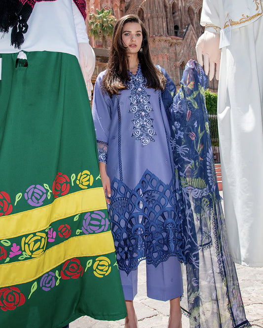 Hemline By Mushq - Embroidered Lawn 3 Piece Unstitched Suit (JUANA)