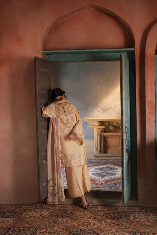Casual Lite - 3 Piece Stitched Cotton Lawn Suit (Golden Blossom)
