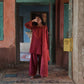Casual Lite - 3 Piece Stitched Cotton Lawn Suit (Crimson Serenity)