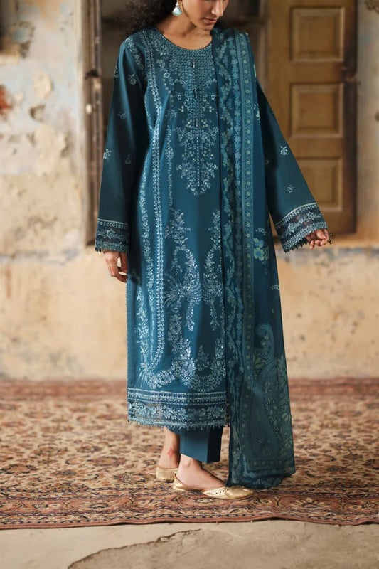 Casual Lite - 3 Piece Stitched Cotton Lawn Suit (Ocean Breeze)
