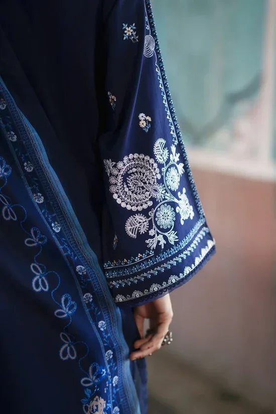 Casual Lite - 3 Piece Stitched Cotton Lawn Suit (Azure Bloom)