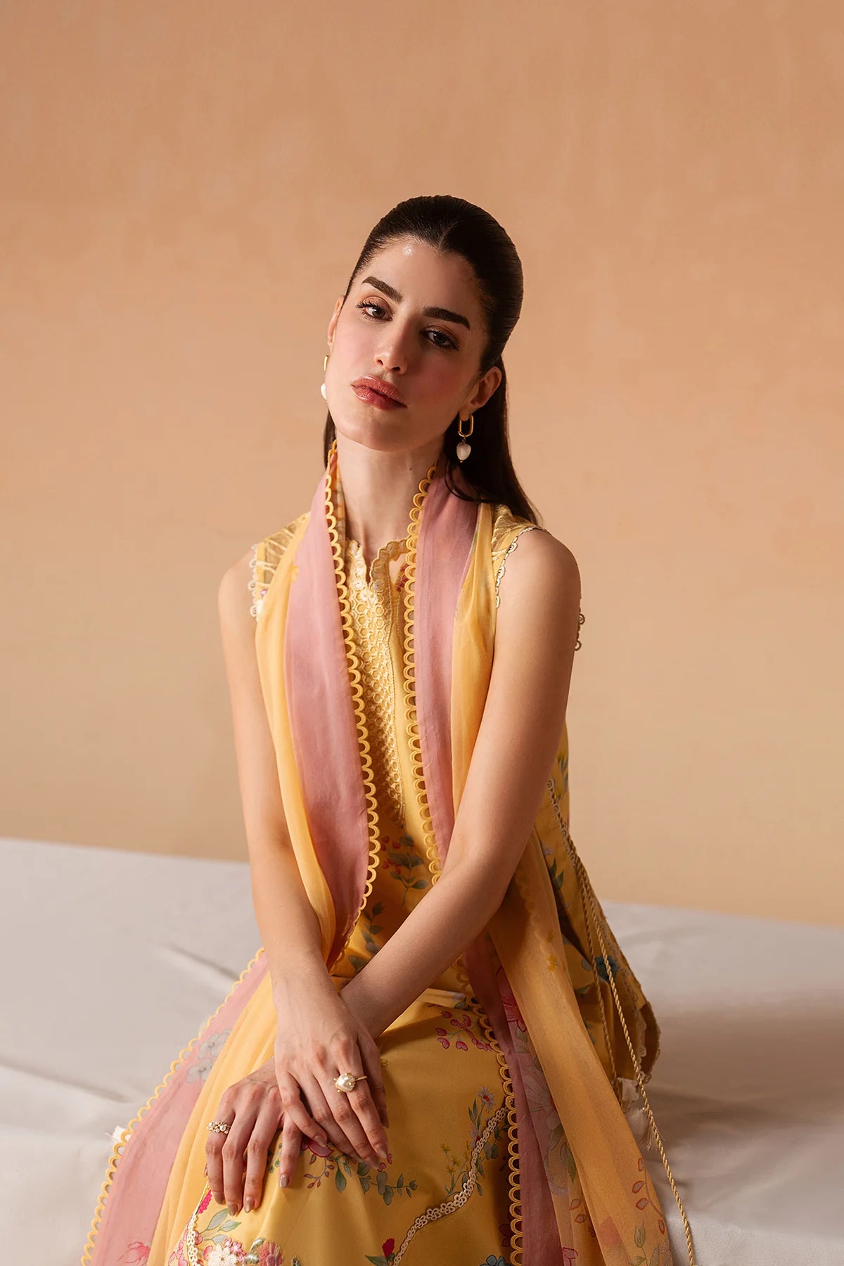 Afrozeh Haze A-Prints Printed Lawn Stitched 3 Piece Suit (Evania Yellow)
