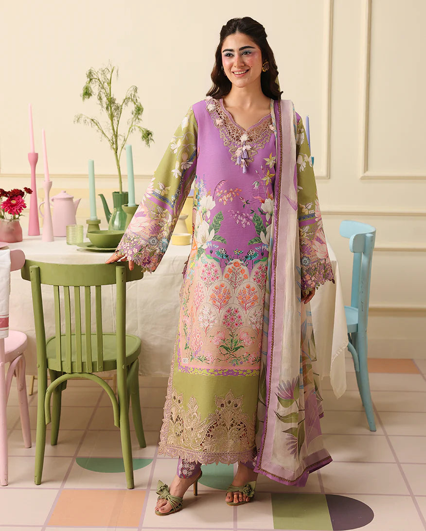Mushq Soleil 3 Piece Unstitched Lawn Suit (Lilac Whim)