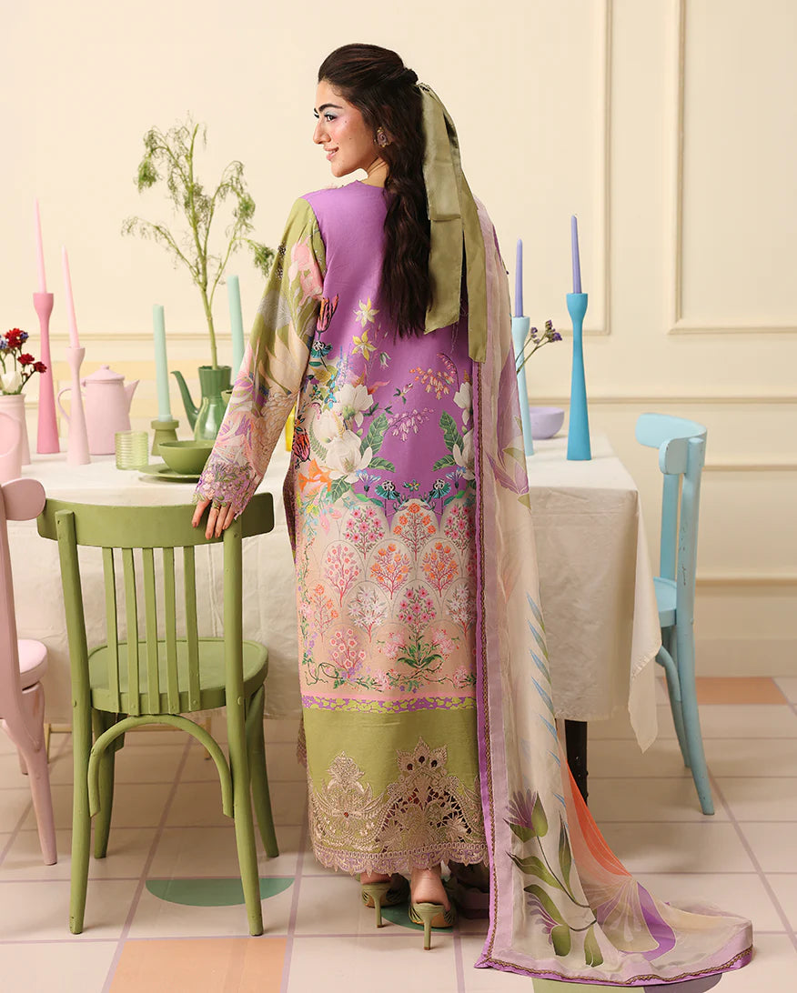 Mushq Soleil 3 Piece stitched Lawn Suit (Lilac Whim)