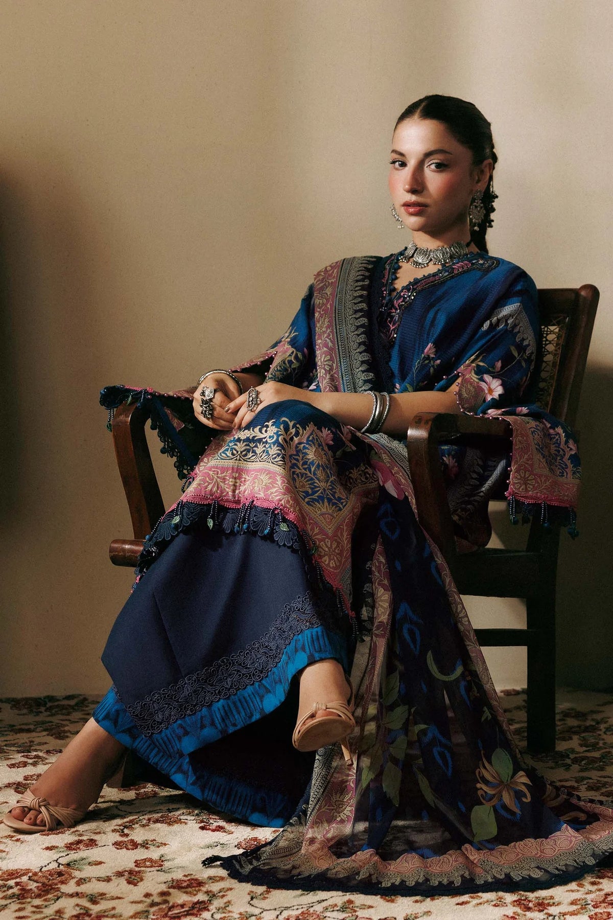 Maria.B M Basics 3 Piece Unstitched Embroidered Slub Khaddar Suit (5A)