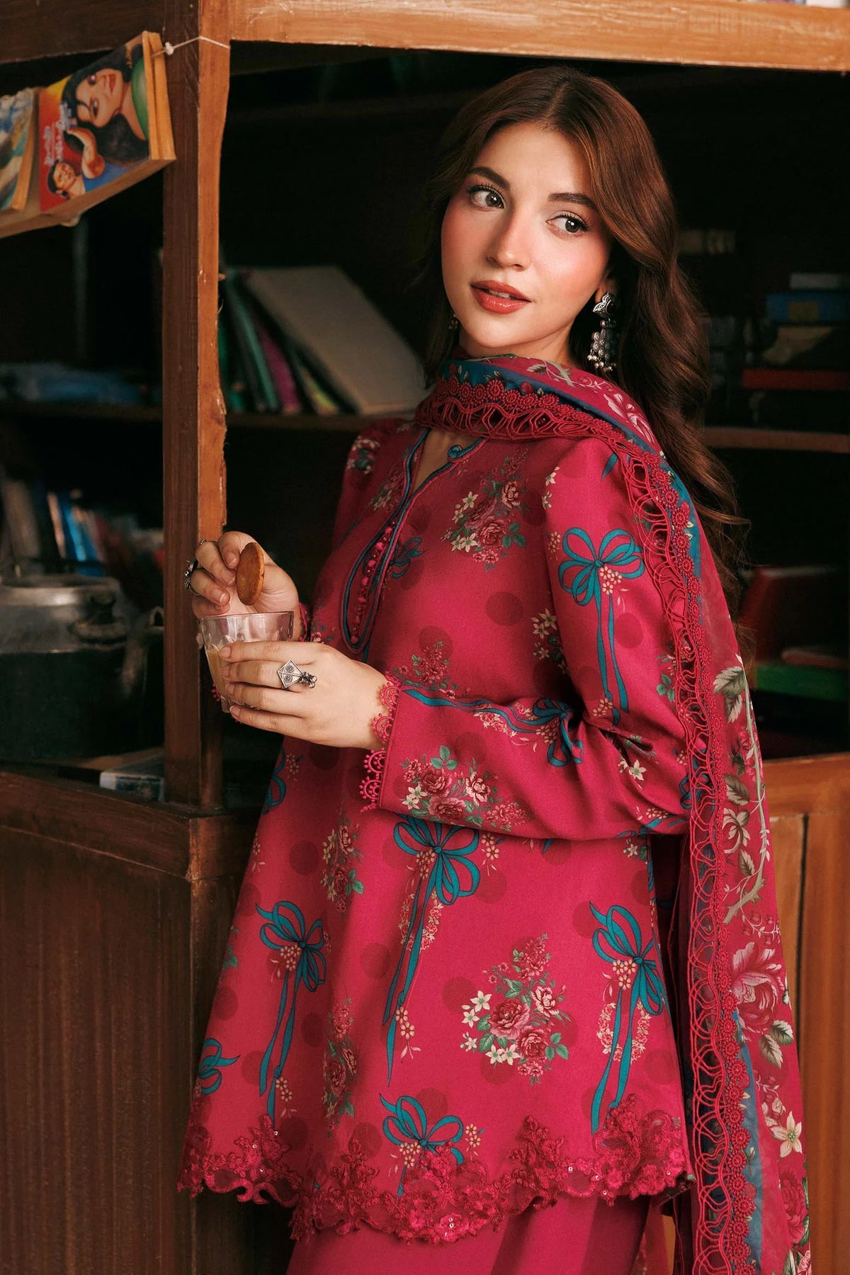 Maria.B M Basics 3 Piece Unstitched Embroidered Linen Suit (8B)