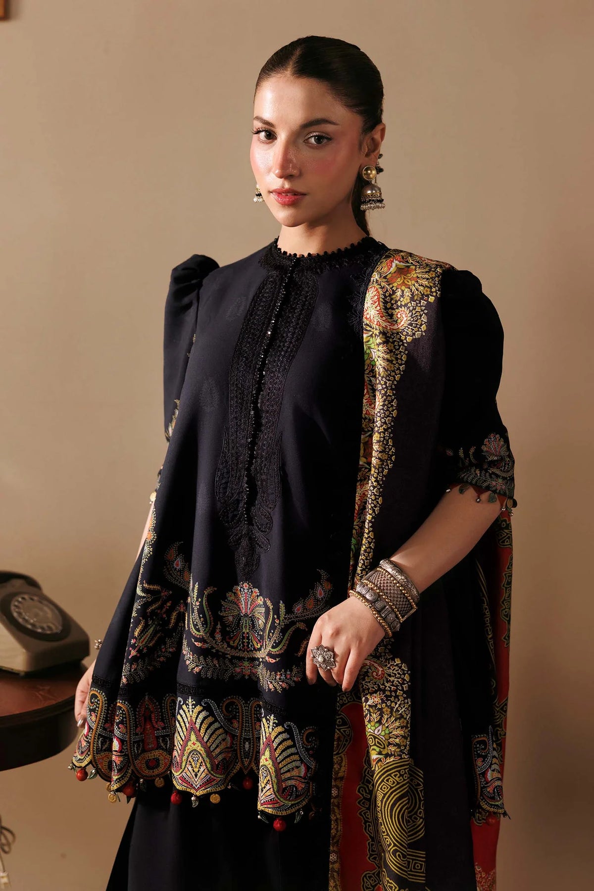Maria.B M Basics 3 Piece Unstitched Embroidered Linen Suit (11B)