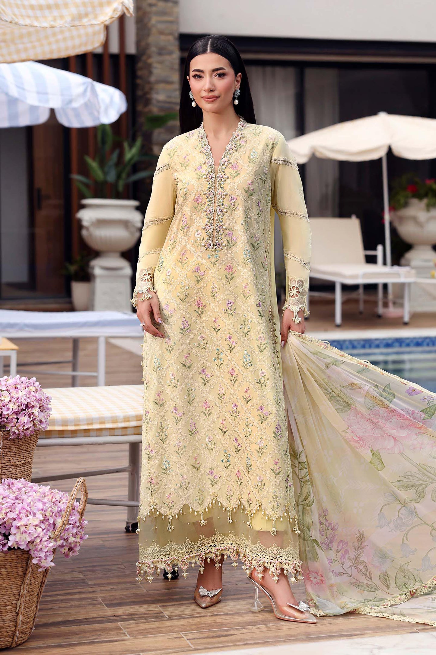 Maria.B M.PRINTS Embroidered Lawn 3 Piece Unstitched Suit – (01A)