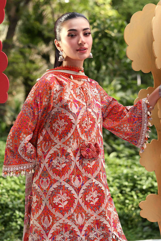 Maria.B M.PRINTS Embroidered Lawn 3 Piece Unstitched Suit – (03A)