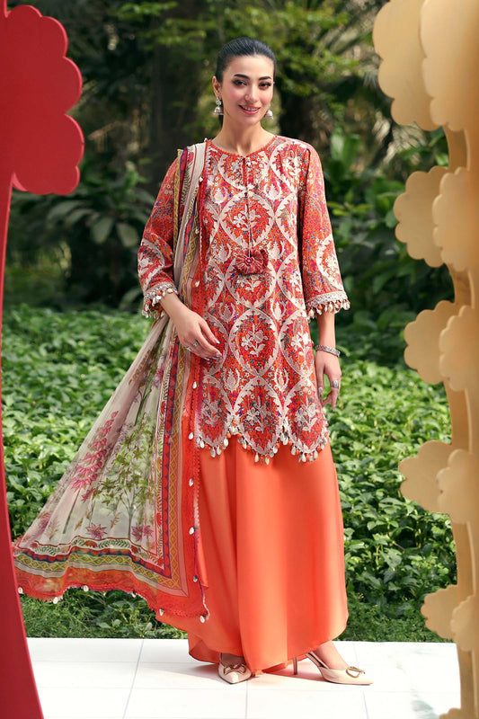 Maria.B M.PRINTS Embroidered Lawn 3 Piece Unstitched Suit – (03A)