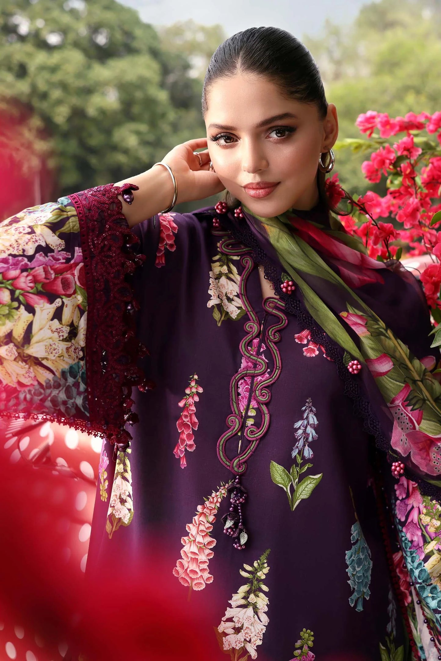 Maria.B M.PRINTS Embroidered Lawn 3 Piece Unstitched Suit – (05A)