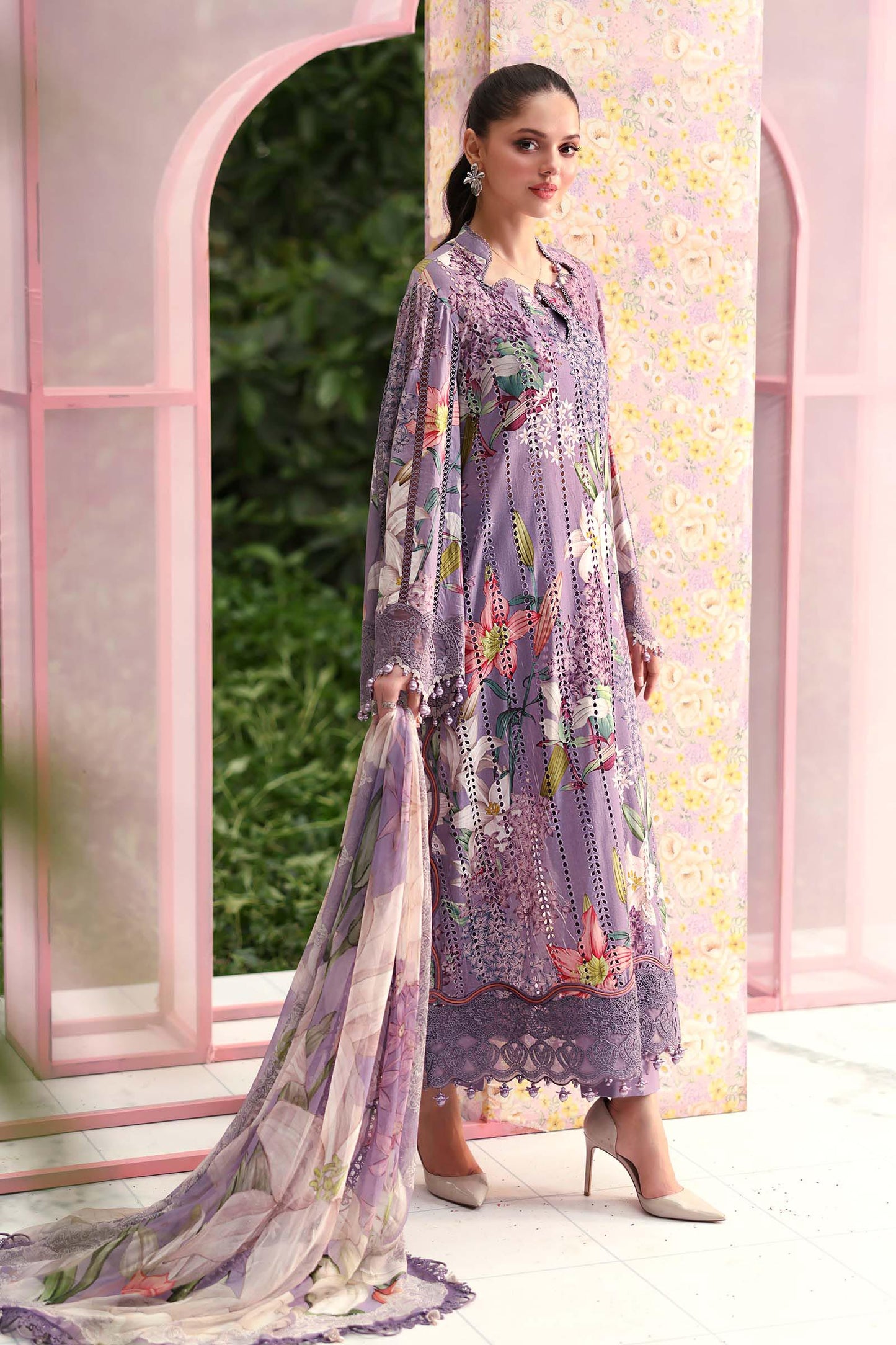 Maria.B M.PRINTS Embroidered Lawn 3 Piece Unstitched Suit – (06B)