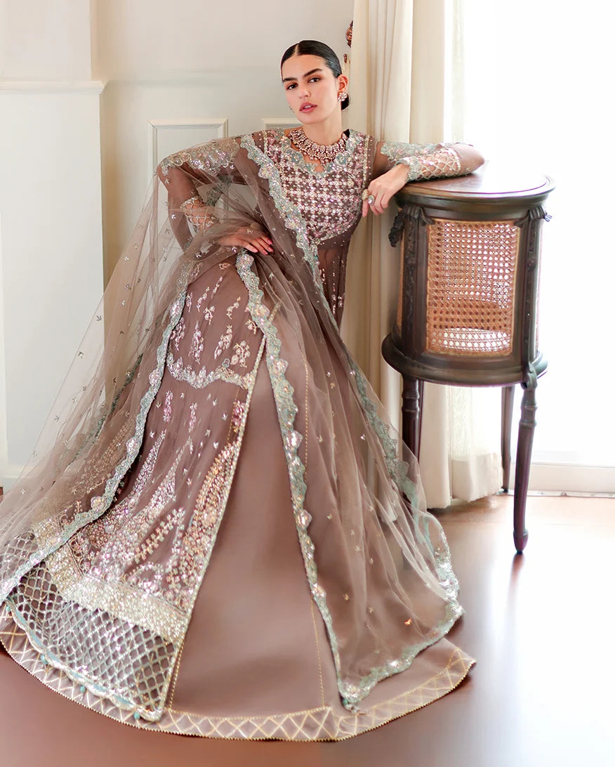 Roheenaz whisper of grace Unstitched chiffon vol. II | 3-piece luxury suit (Maeve)